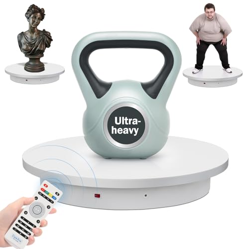 23.6In Remote Large Motorized electric turntable Rotating platform Photography Turntable Motorized lazy susan Base giratoria para for Photography,3D Scanner,Heavy duty display(Load Range:220~500lbs) - size: 23.6inch/White/500Lbs Load