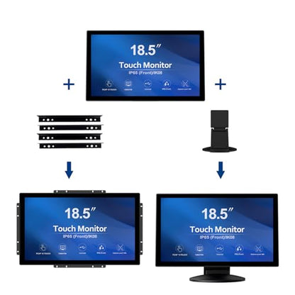 GreenTouch 18.5 Industrial Touch Monitor Open Frame, HDMI/VGA/DVI Interface, Muliti Touch Capacitive Touch Screen Technology - size: 18.5 IN