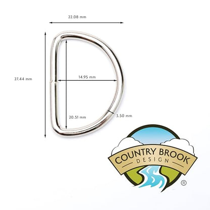 Country Brook Design - Welded D-Rings (3/4 Inch) - color: Nickel Plated, size: 10 (Pack of 1)
