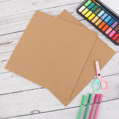100 Pack 10"x 10" Corrugated Cardboard Sheets, Flat Cardboard Layer Pads 2 mm Thickness, Flexible Packaging Inserts for Shipping, Mailing, and Crafts, by IHDYPPEW - size: 100 Pack 10"x 10" brown