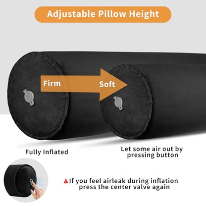 EULANT Inflatable Travel Body Pillow,Inflatable Long Body Pillow for Bed - color: Black
