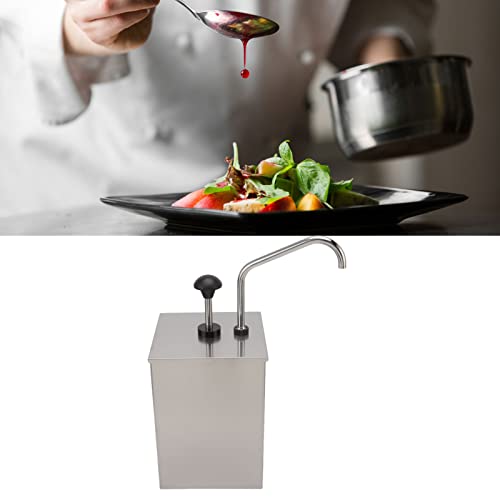4L Soy Sauce Pump Dispenser Station Stainless Steel Single Hygienic Condiment Pump Sauce Pressing Pump for Commercial Kitchen Restaurant