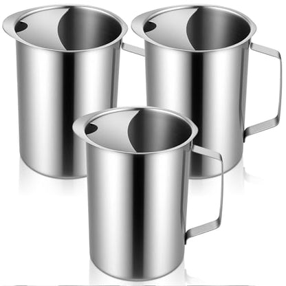 3 Pack 50.7 fl oz/1.5 L Stainless Steel Pitcher with Ice Catcher