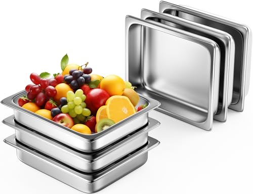 ZeroPone 6 Pack Hotel Pans 1/2 Size 2.5" Deep Steam Table Pan - color: 2.5 INCH, size: 1/2 SIZE