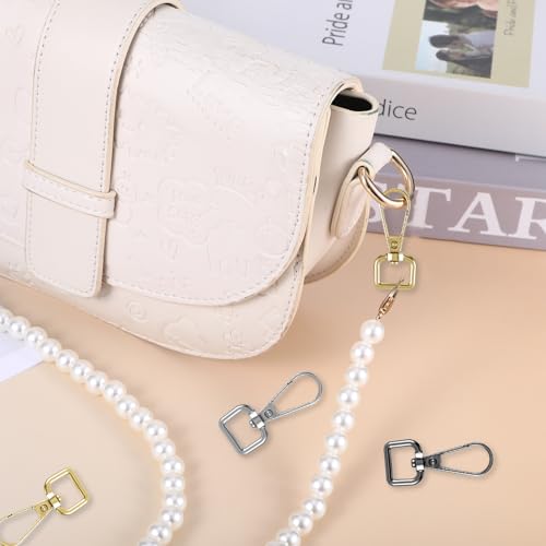 30 Pcs Metal D Ring Swivel Lobster Claw Clasp Snap Hooks Purse Hardware - color: Mixed Colors, size: 1/2 Inch