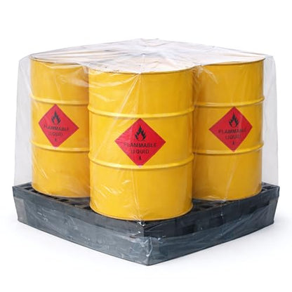 APQ Pack of 125 Plastic Pallet Covers 50 x 49 x 75. Clear Reusable Low Density Polyethylene Pallet Bag Covers 50x49x75. Thickness 2 mil. Ideal for Industrial Needs, Warehousing, Transportation. - size: 50" x 49" x 75" / 2 mil / 125 Pack