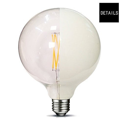 MRDENG LED Dimmable Light Bulbs 60 Watt Replacement,Large G40(G125) 6-Watt(60-Watt Equivalent) LED Bulb,E26 Socket,Soft White Globe Light Bulb (2700K) Pack of 1 - color: 6w 2700k