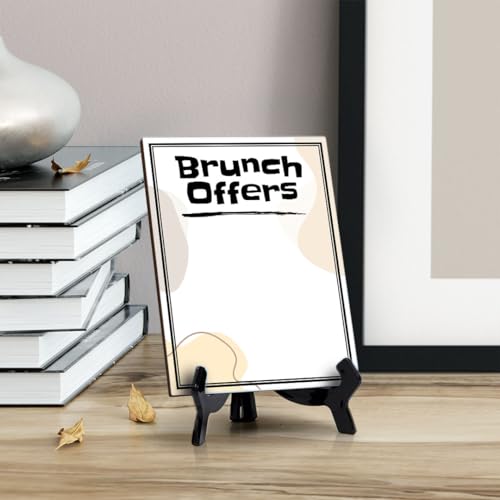 Brunch Offers 6x8 Dry Wipe Table Sign Easy Installation | Restaurant & Bar | Perfect To Clearly Direct Customers & Advertise Specials | No Pen Included - style: Brunch Offers