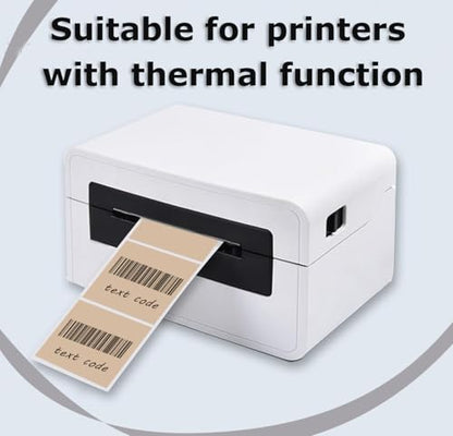 3" x 2" Thermal Labels Stickers Brown, Thermal Printer Shipping Stickers, Multipurpose Inventory Self-Adhesive Direct Thermal Label for Small Business (500 Labels/Roll) - style: 3" x 2"-Brown-500PCS