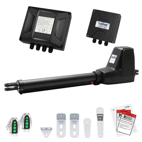 TOPENS AT12131 Single Swing Gate Opener Heavy Duty - size: 880lbs