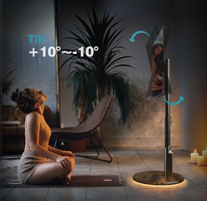 Mobile TV Stand with Power Outlet, Rolling TV Cart for 27-70 Inch OLED LED Monitors, 6 Levels of Height Adjustment, Ambient RGB Lighting on The Bottom Wheels Holds up to 88lbs - color: Rgb Light