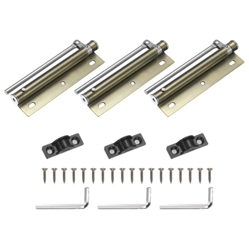 uxcell 3 Pcs 155mm/6.1" Spring Door Closer, Stainless Steel Automatic Door Closers with Adjustable Closing Speed for Home Self-Closing 5kg Door, Bronze - color: Bronze, size: 155mm