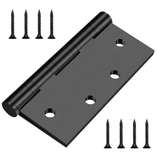 4.5in x 4in 304SS Door Hinges,Square Corners,Black,2Pack - color: Black