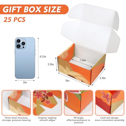 25 Pack Hawaiian Shipping Boxes For Small Business, 8x6x4 inches Colorful Dolphins Palm Trees Flowers Floral Cardboard Boxes For Packaging - color: Colorful Hawaiian, size: 8x6x4in