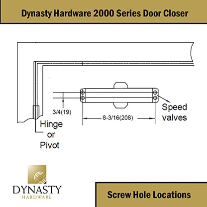Dynasty 2000 Series Door Closer, Sprayed Duronotic Bronze, Spring 2 - color: Bronze