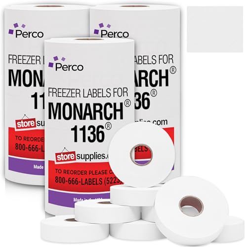 Pricing Labels for Monarch 1136 Freezer Adhesives White - 112,000 Labels w/ 24 Rolls Value Pack, 3 Sleeves - Made in USA - size: 3 Sleeves