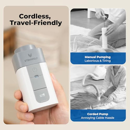 ETENWOLF 12 Combo Vacuum Storage Bags for Travel with Wireless Pump - size: 12 Combo Size-E