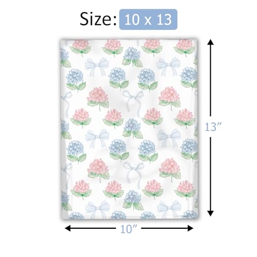 10x13 (100) Hydrangeas Summer Designer Poly Mailers Waterproof Self Sealing Tear Resistant Polymailers Shipping Envelopes Premium Printed Bags For Small Businesses - color: Hydrangeas, size: 10x13 inches