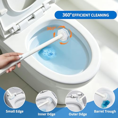 Disposable Toilet Brush and Holder Set with 40 Refills & Wand for Clorox - size: Starter Kit+40 Refill Heads