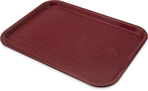 Carlisle FoodService Products Café Cafeteria Tray, Fast Food Tray for Restaurant or Commercial Use, 12" x 16", 24 Count, Burgundy - color: Burgundy, size: 12" x 16"