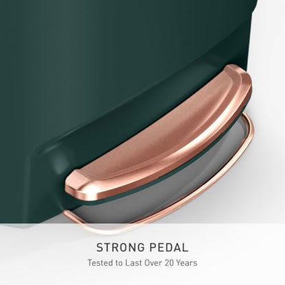 simplehuman Semi-Round Step Can, 50L / 13 Gallon Kitchen Trash Can, Studio Edition, Pet-Proof Slide Lock, 150,000-Step Pedal, Lid Shox® Silent Close, Hunter Green Plastic - color: Hunter