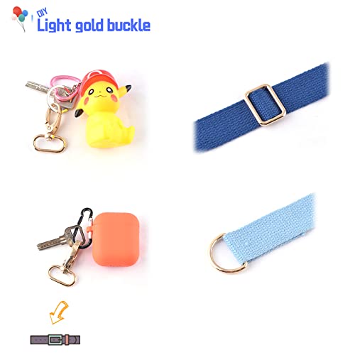 Rainbow Swivel Hook Claw Clasp - 25mm Slide Strap Buckle D Ring Adjuster Buckle for Dog Collar Backpack Purse Hardware - color: Light Gold 5 Sets