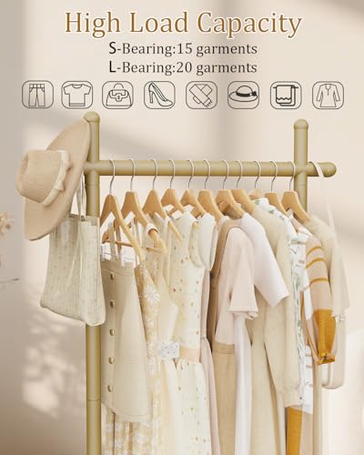 Industrial Clothes Racks,Metal Garment Trees,68.9in,Gold,Small - color: Gold, size: 19.7*11.8*68.9in