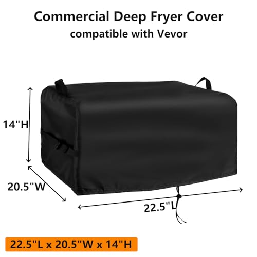 Cover Compatible with Vevor Commercial Deep Fryer - size: Double Fryer - 22.5" L x 20.5" W x 14" H