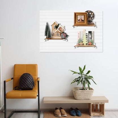 Hicarer 10 Pcs Slatwall Faceout, 12 Inch Metal Square Arm Hooks, Silver - color: Silver