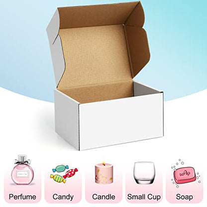 Shipping Boxes 6x4x3 inches, Small Boxes for Packaging 25 Pack - color: White, size: 6x4x3 Inches