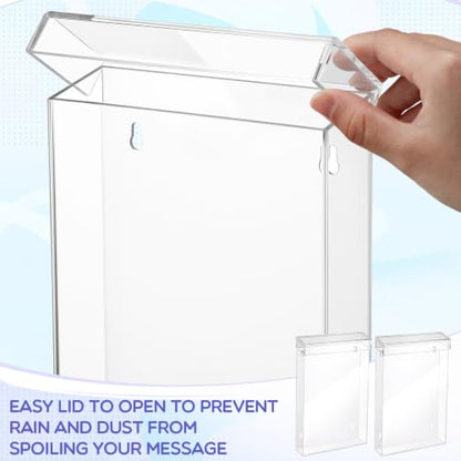 Thyle 1 Pcs 6 x 9 Inch Outdoor Brochure Holder with Lid Acrylic Wall Mount Literature Box with Self Closing Lid Waterproof Clear Heavy Duty with Screws for Flyer Document Pamphlet Display (Clear) - color: Clear