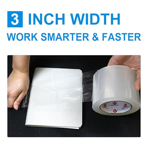 BOMEI PACK 3" Clear Wide Packing Tape 2 Rolls, Total 110Y - 3 inch x 55 Yards, 2.4 mil Thick, Heavy Duty 3 Inch Wide Packaging Tape for Shipping, Mailing, Moving & Storage