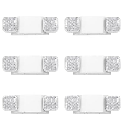 LED Emergency Lights, Two Head Adjustable Commercial Emergency Lights for Business, Power Outages, with Backup Battery (90 Minutes), Hard Wired, 120-277V Fire Resistant (94V-0) UL
