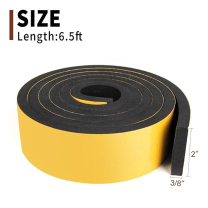 Yotache Self Sticking Foam Insulation Tape 2" W X 3/8" T, 6.5 Ft - size: 2"x3/8"x6.5 FT