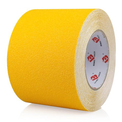 BOMEI PACK Anti Slip Traction Tape,4 Inch x 33 Ft,Heavy Duty Non Slip Tape,Grip Tape for Stairs, Tread Step, Indoor & Outdoor Use,Waterproof Stairs Non Skid Treads (Yellow) - color: Yellow