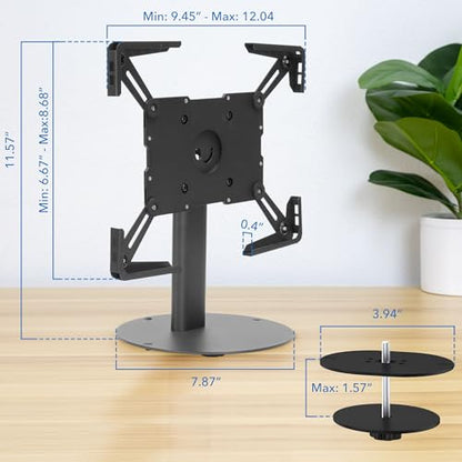 Mount-It! Universal Tablet Countertop Stand, Secure Kiosk Mount, Black - color: Black