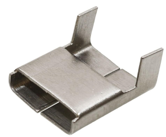 304 Stainless Steel Wing Seals, Banding Seals, Clip Style for Stainless Steel Strapping, Heavy-Duty, Corrosion Resistant, Multiple Sizes and Quantities Available (100, 1/2) - size: 1/2