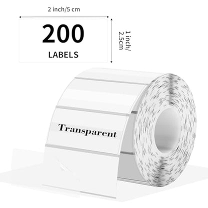 Transparent Clear Thermal Labels, 2 x 1 Inch Printable Transparent Stickers for Small Businesses, Logo Design- Self-Adhesive Direct Thermal Labels- 200 Sheets - color: Transparent, size: 2"x 1"