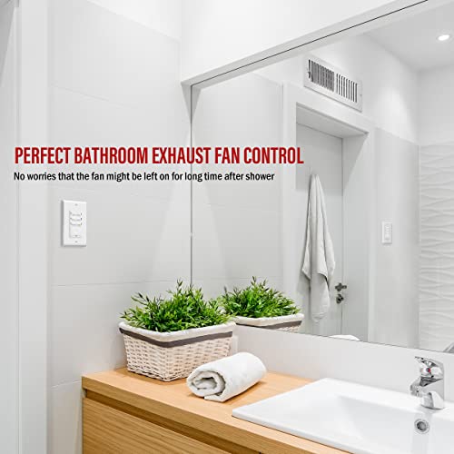 ENERLITES 4-Hour Neutral Countdown Timer Switch for Exhaust Fans - color: White, size: 4 Hour