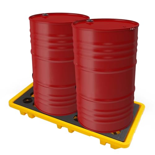 Spill Containment Platform 51x26.8x5.9 Inch, 4409Lbs Capacity Leak Proof Tray, Spill Pallet for Drum Storage, 21Gal Leakage Capacity for Warehouse Factory