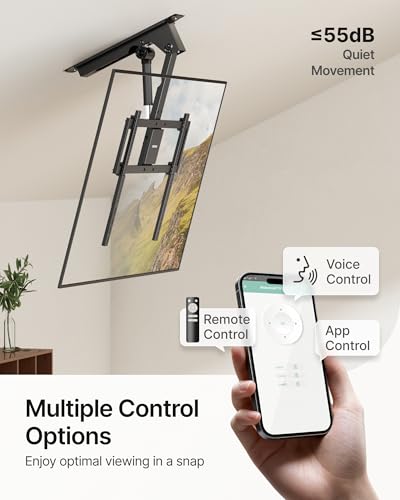 monTEK Motorized Ceiling TV Mount for 43-86 Inch TVs, Holds up to 121 lb - size: 43-86 Inch