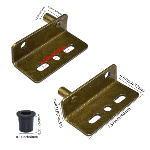 Door Pivot Hinges with Bushing for 8mm Hole, Bronze - color: Bronze