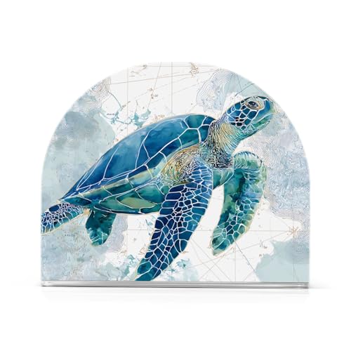 Sea Turtle Pattern Napkin Holder for Table Acrylic Tissue Dispenser - color: sea turtle pattern