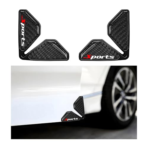 DXNQ 2 PCS Car Door Corner Protector Edge Guards, Real Carbon Fiber Anti-Collision Car Door Edge Protector, Self-Adhesive Decorative Auto Corner Protect, Vehicle Exterior Accessories (Black Sport) - color: Black Sport