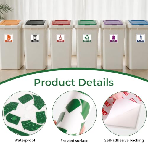 6PCS Recycle Sign Stickers for Trash Bins,Trash Recycle Stickers - color: Trash and Recycle 584