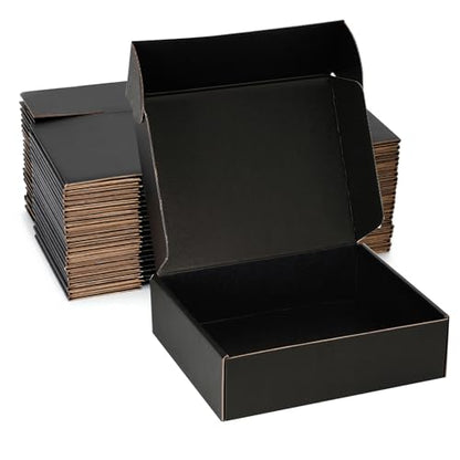 12x8x2 Black Shipping Boxes for Small Business, Packing, 25 Pack - color: Black, size: 12x8x2 inch