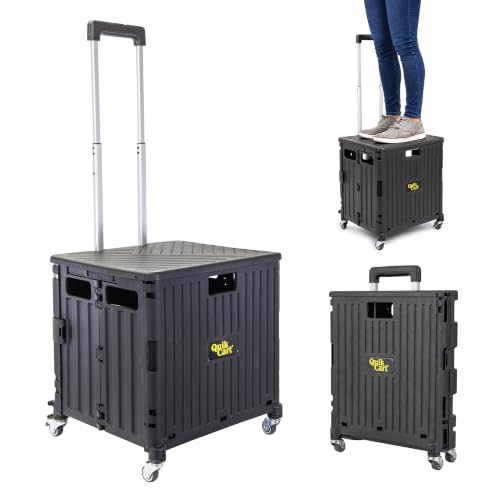 dbest Products Quik Cart 360 Collapsible Rolling Crate on Wheels - Black - color: Black, style: 360