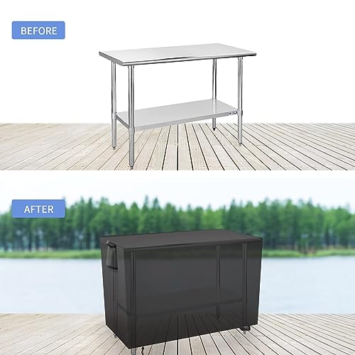 Outdoor Prep Table Cover for Metal BBQ Cart Table, 60x30x34 Inch - size: 60" x 30" x 34"