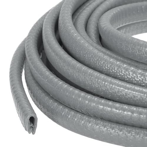 PATIKIL Rubber Edge Trim Guard, 19.7 ft x 25/64" x 9/32" U Channel Edge Protector Seal Strip with Metal Clips Fit for 1-3mm Edge for Car Door Sheet Metal Hatches Table Corners, Gray - color: Gray, size: 19.7 ft x 25/64 in x 9/32 in