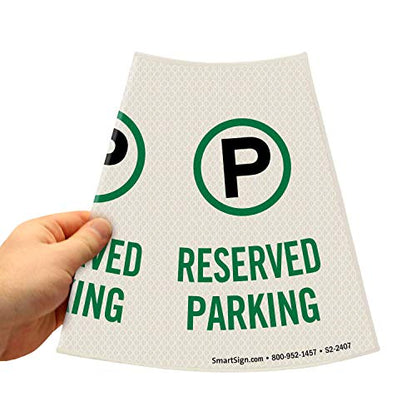 SmartSign “Reserved Parking” Bright Reflective Cone Message Sleeve, Pack of 1 [Cone Not Included] - color: Reserved Parking, size: Pack of 1